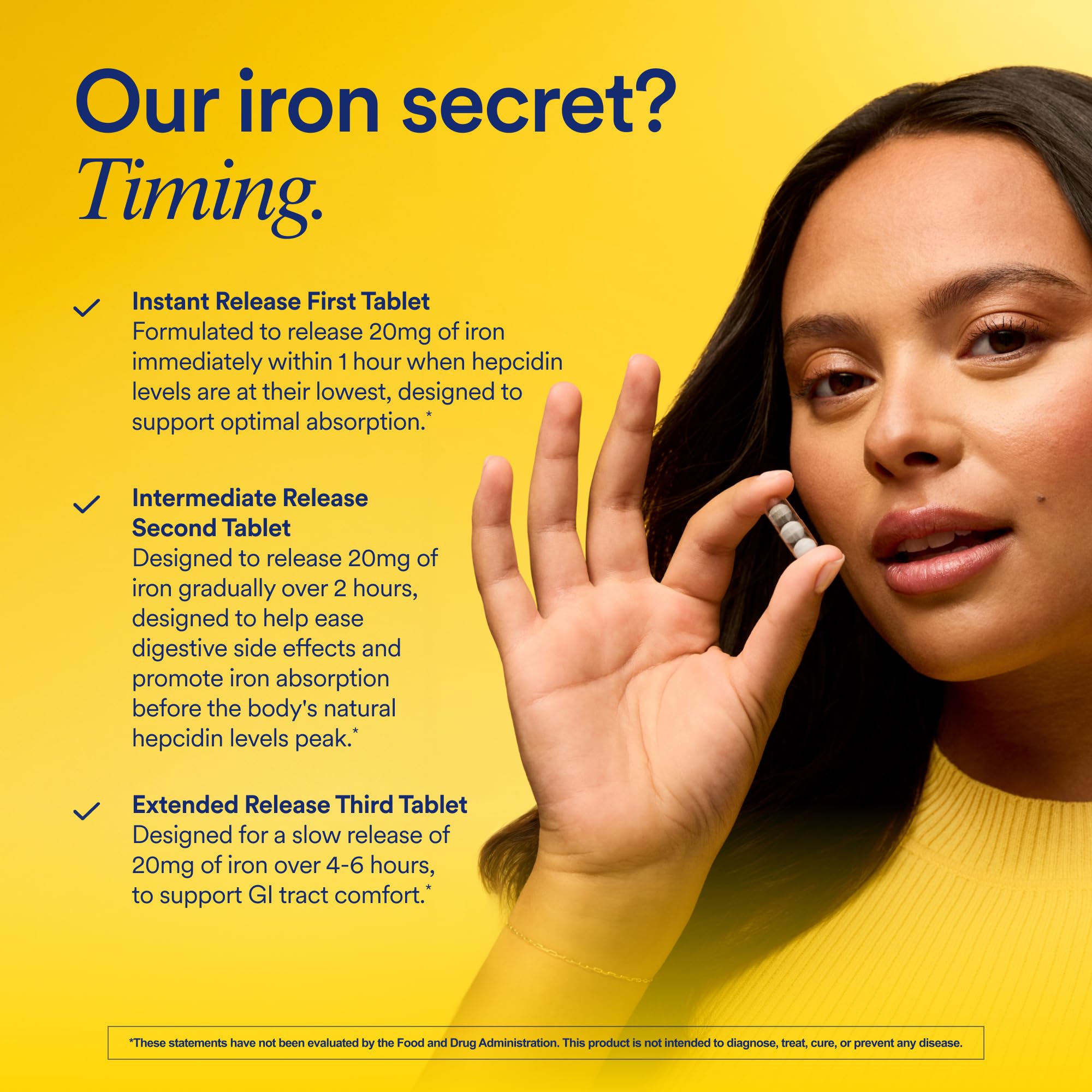 Ritual iron etiqueta con ingredientes y vitaminas A y C visibles