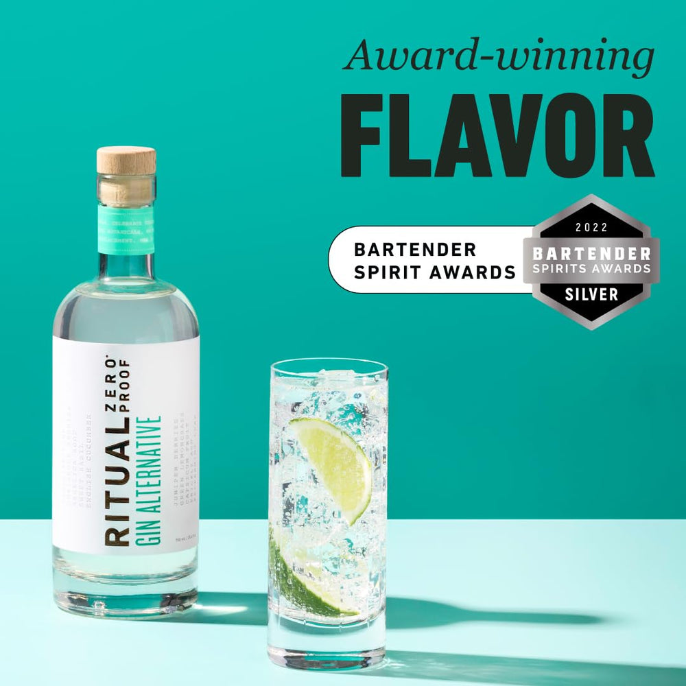Close-up of Ritual Zero-Proof botanicals showing juniper and cucumber freshness benefit
