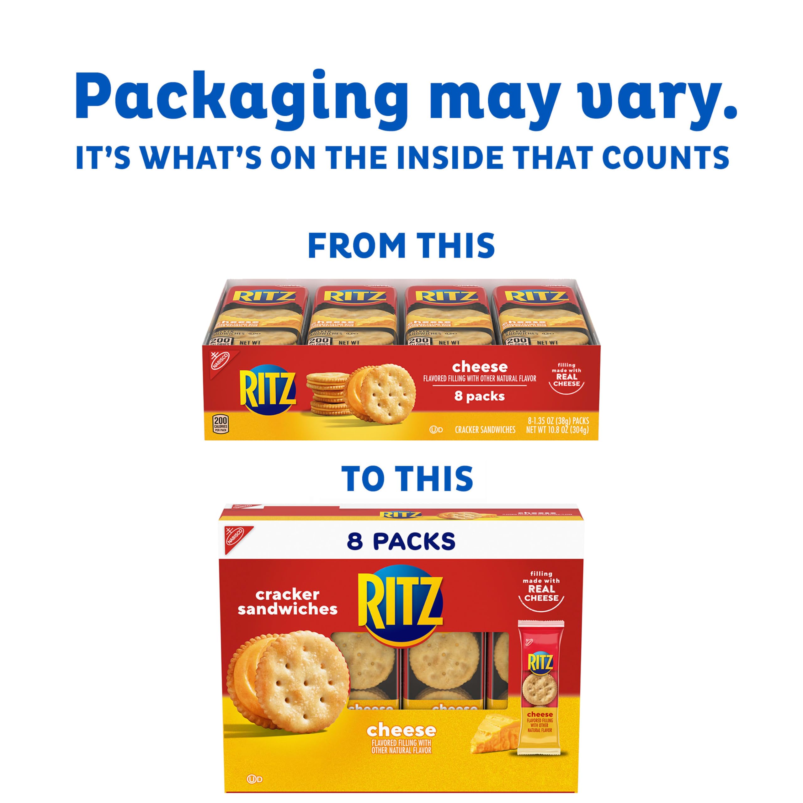 RITZ detalle del relleno de queso cremoso hecho con queso real