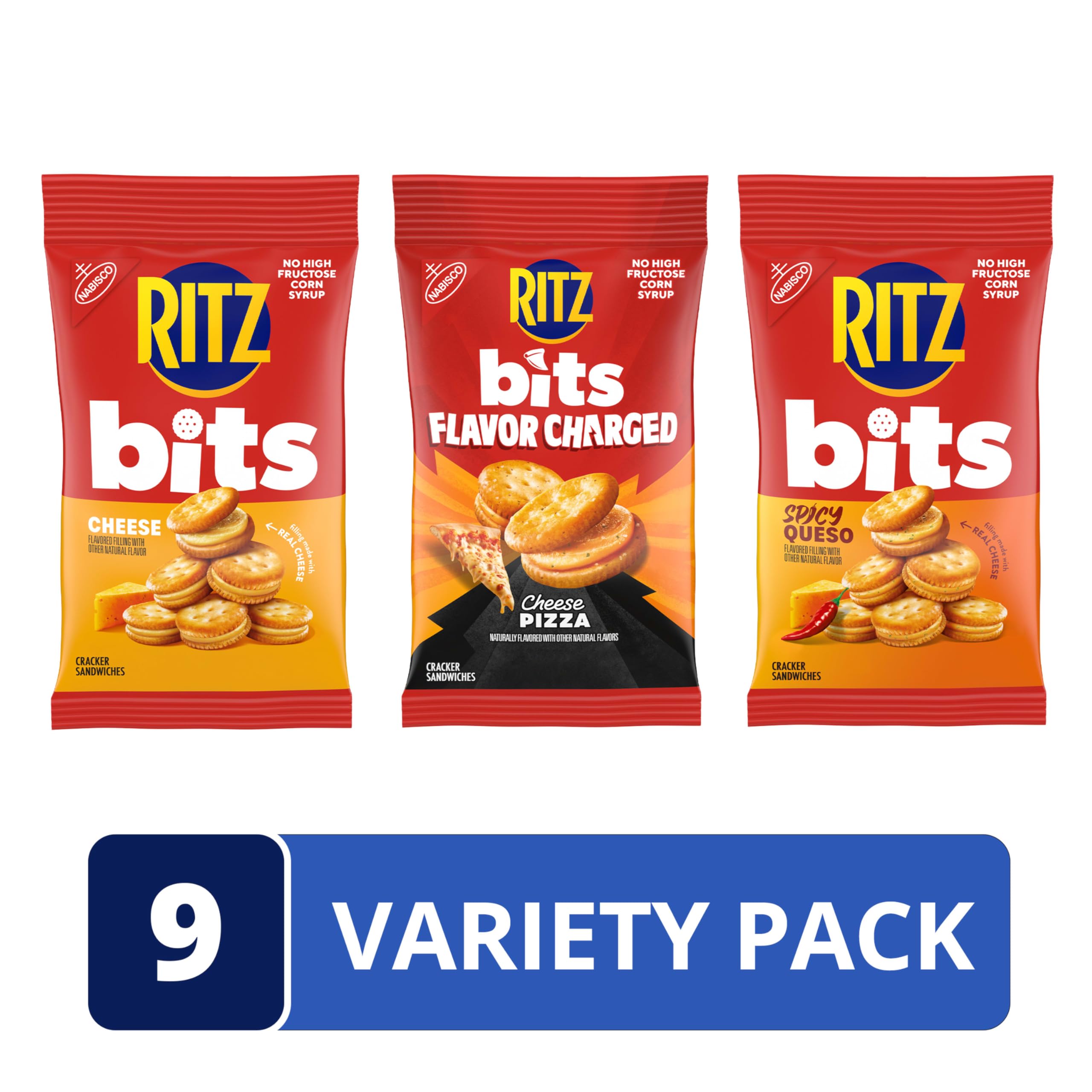 Ritz bolsa individual abierta con crackers visibles, ideal para porciones personales