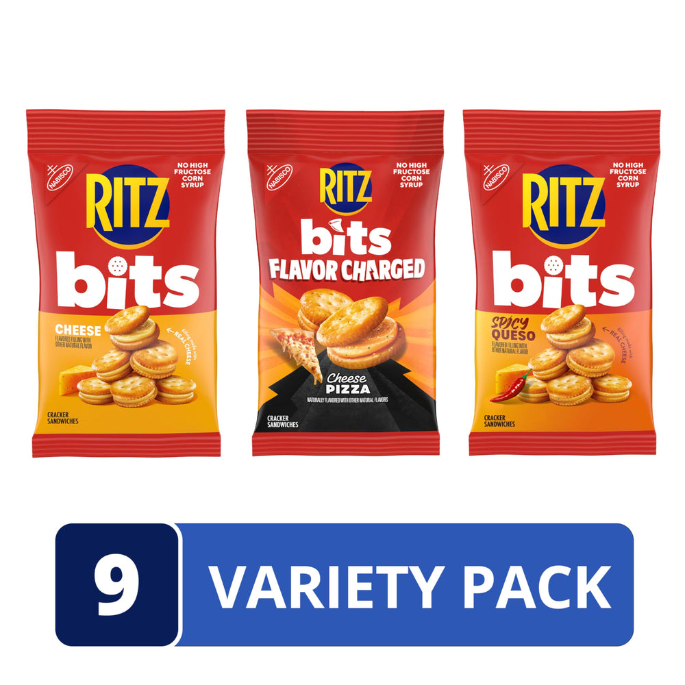 Ritz bolsa individual abierta con crackers visibles, ideal para porciones personales