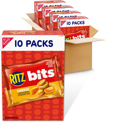 RITZ frente del paquete mostrando caja a granel y beneficio conveniencia