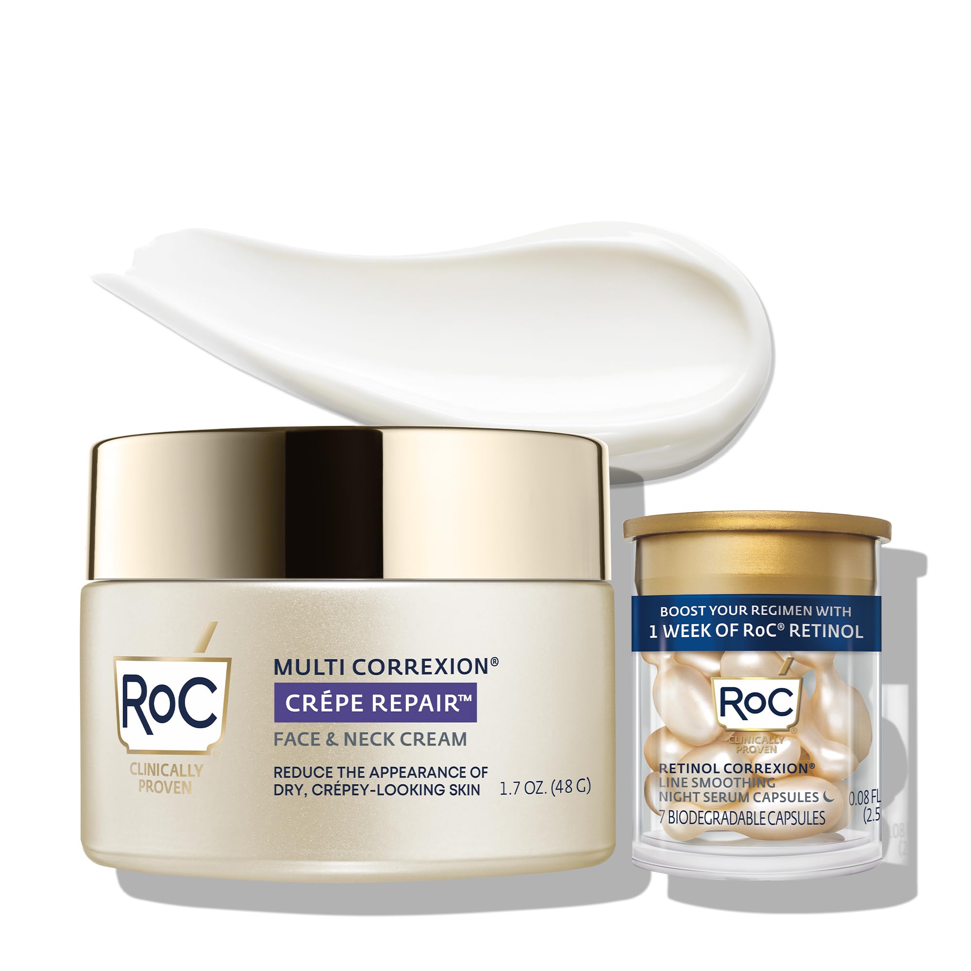 RoC envase frontal mostrando tamaño y diseño, ayuda a localizar el producto