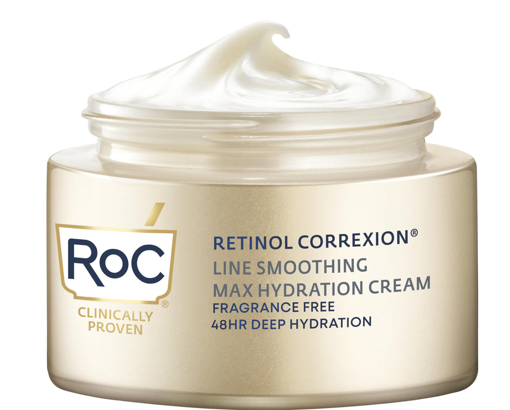 RoC jar front view showing clean packaging and product benefit