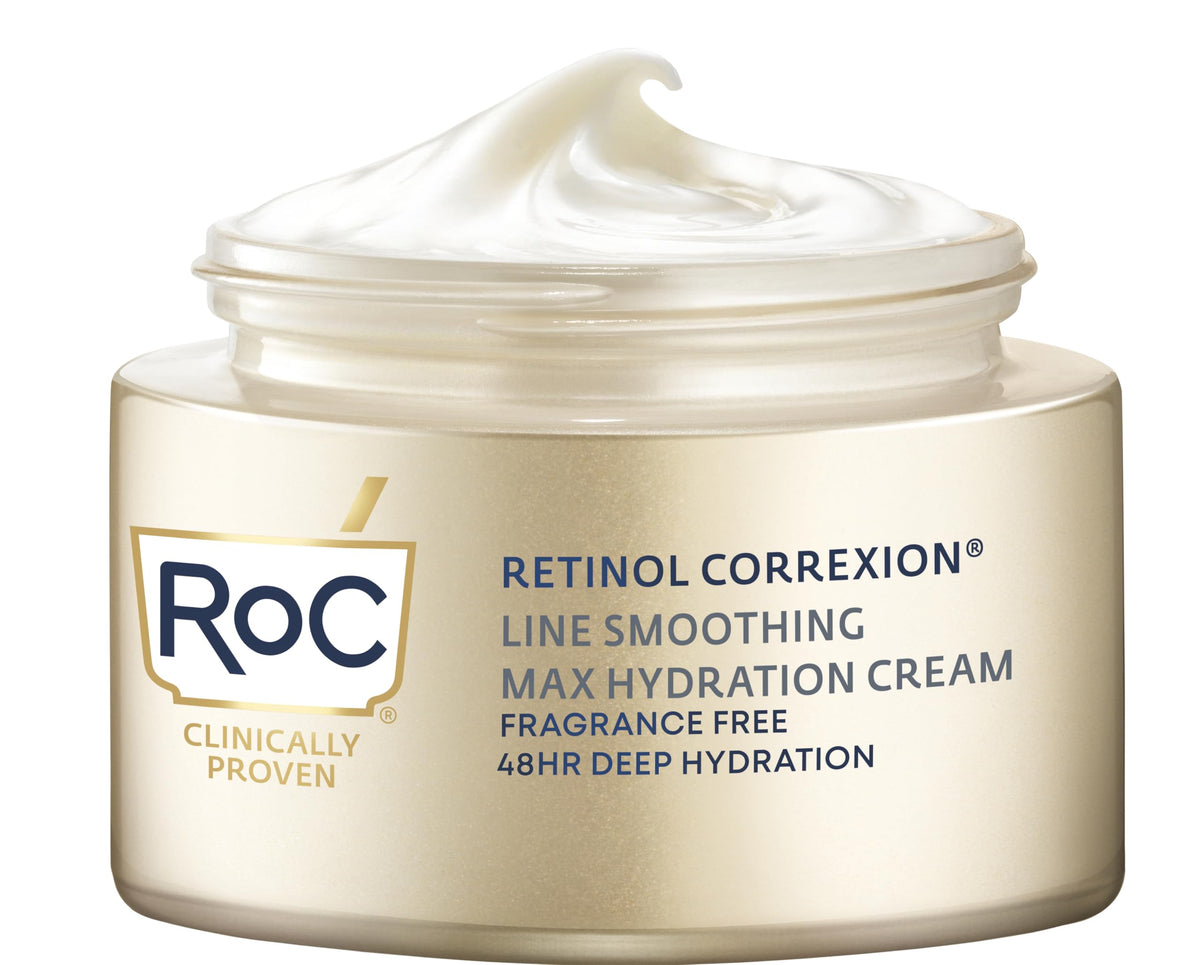 RoC jar front view showing clean packaging and product benefit