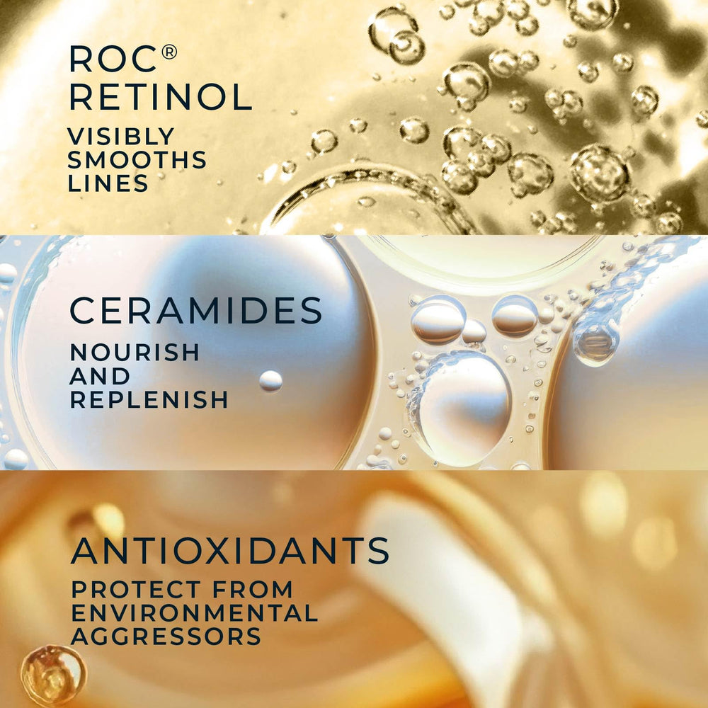 RoC capsules on bathroom vanity demonstrating nightly routine simplicity