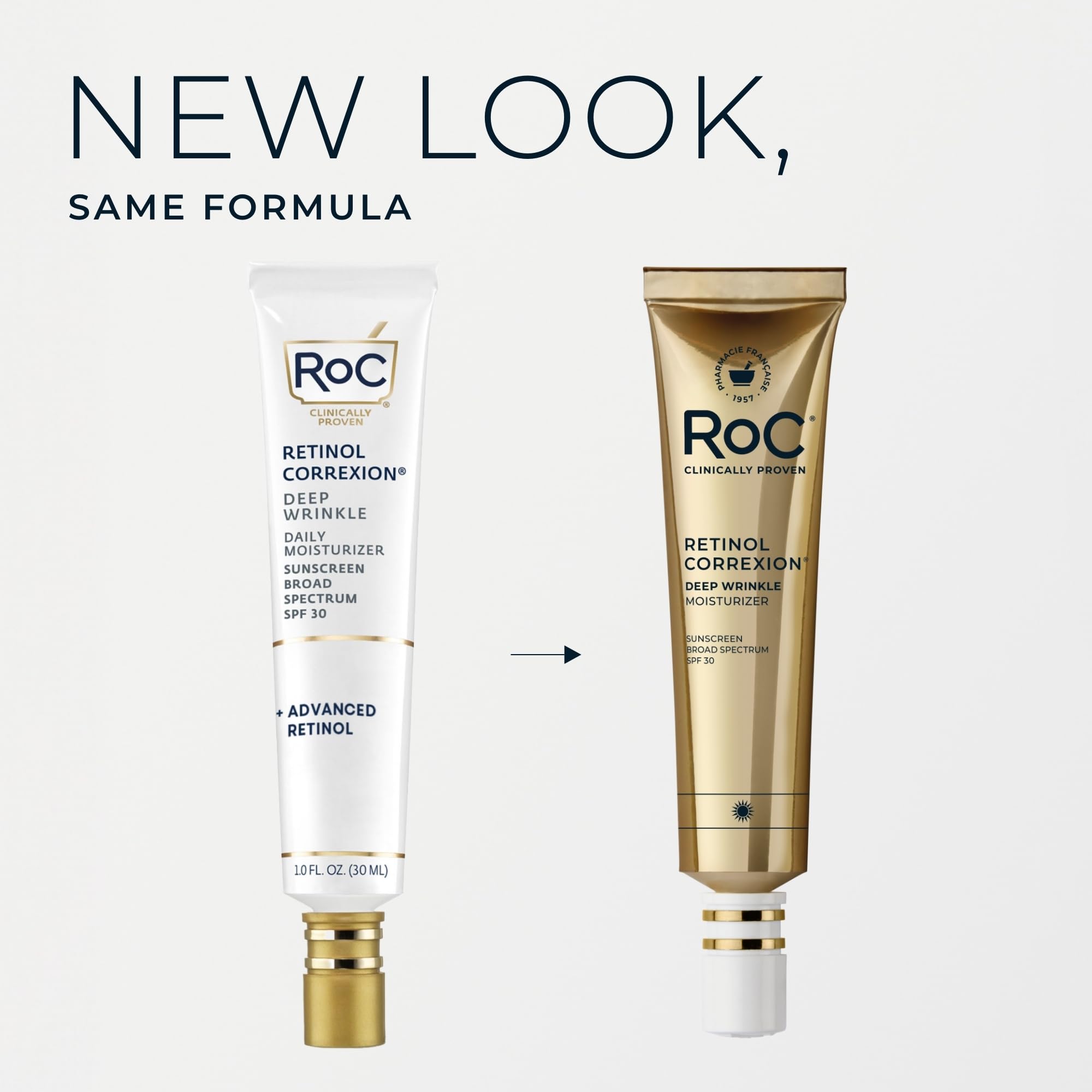 RoC textura cremosa en primer plano que promete absorción rápida
