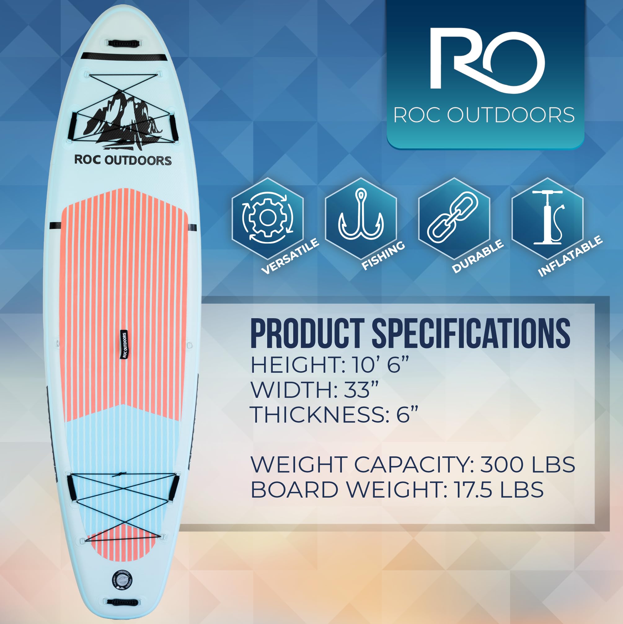 Roc premium adjustable paddle and safety leash demonstrating ready-to-use kit