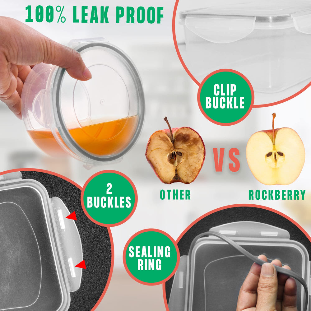 RockBerry stacked containers in fridge maximizing storage efficiency