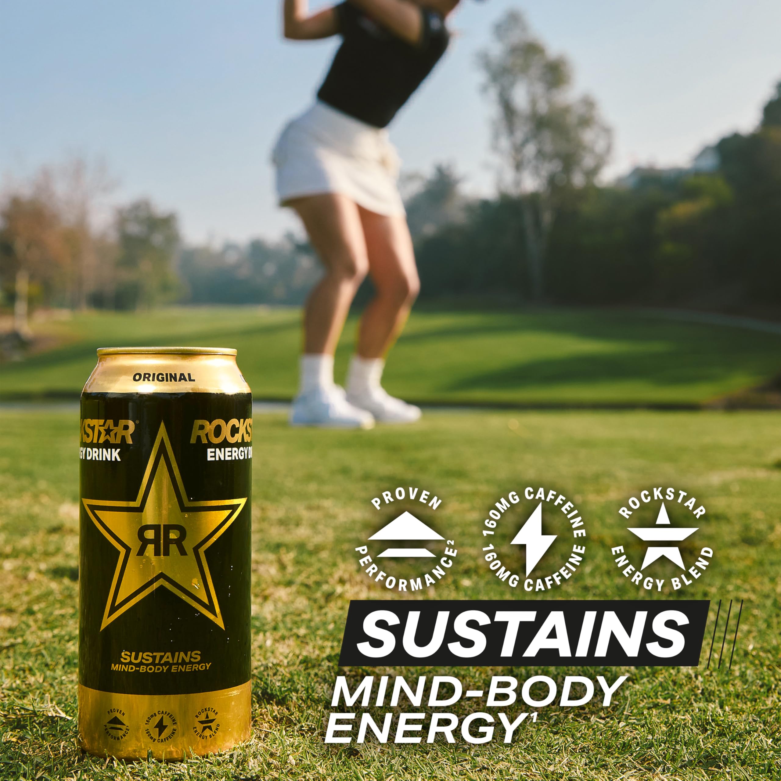 Rockstar original fizzy texture closeup emphasizing carbonation and taste