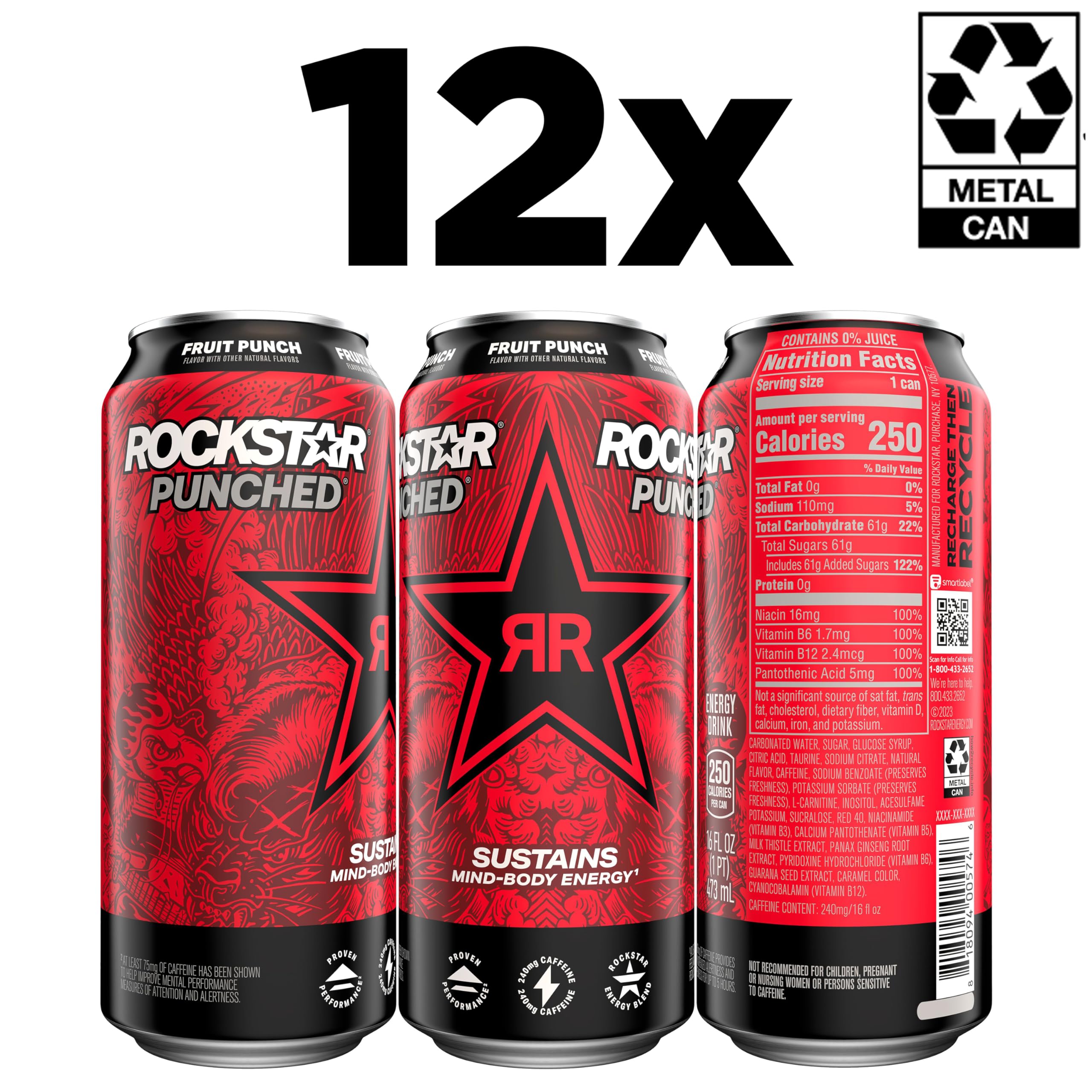 Rockstar can close-up highlighting can design and vibrant appeal for visibility
