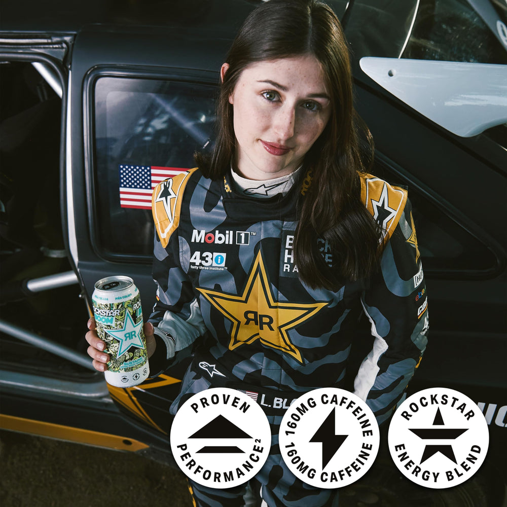 Multiple Rockstar cans chilling in fridge showing convenience and chilled refreshment