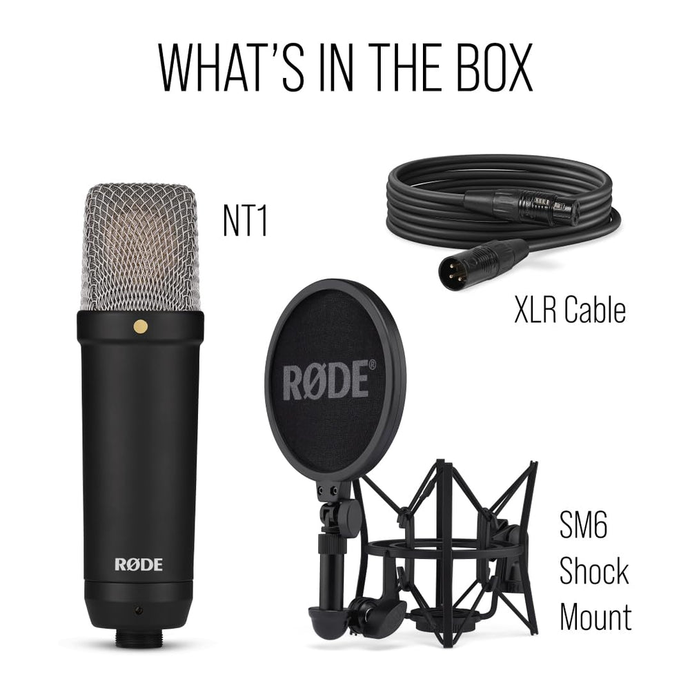 RØDE NT1 packaging with warranty card showing durable product support
