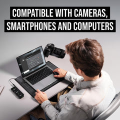 RØDE Wireless GO III receiver ports detail showing USB-C and TRRS for flexible connections