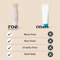 Roe Wellness closed brush compact detail highlighting portable design benefit