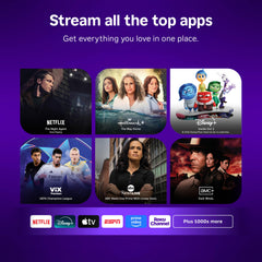 Roku thin-bezel side profile emphasizing modern design and space-saving benefit