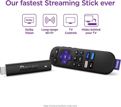 Roku streaming stick 4K con mando por voz que facilita búsquedas rápidas