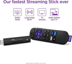 Roku streaming stick 4K con mando por voz que facilita búsquedas rápidas