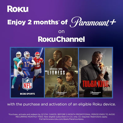 Roku streaming stick 4K en uso desde el sofá con interfaz de apps visible