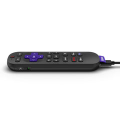 Roku voice remote pro backlit buttons glowing for easy nighttime navigation