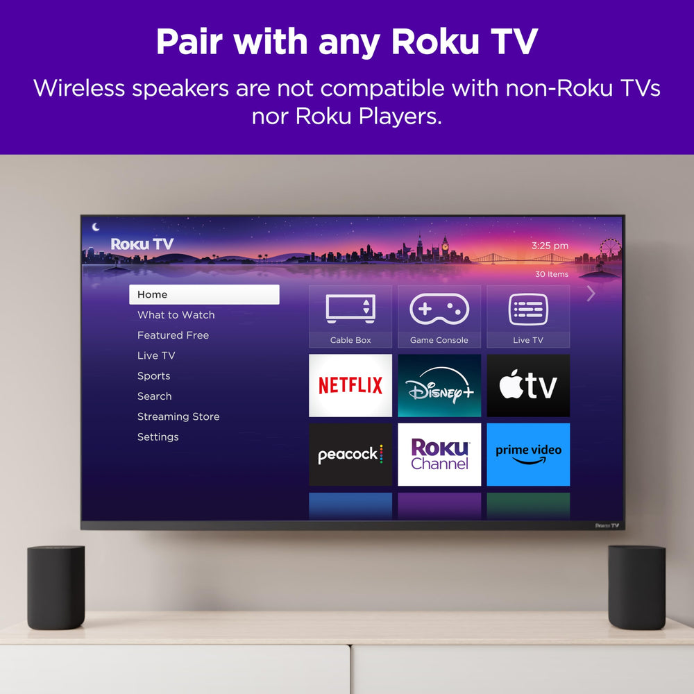 Roku close-up speaker driver detail highlighting premium sound