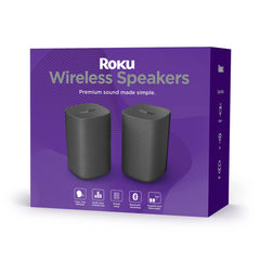 Roku front-pair speakers showing sleek design and clearer TV audio