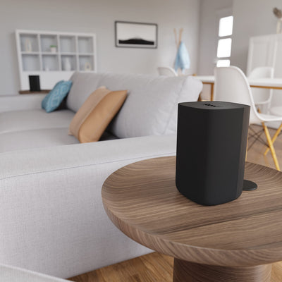 Roku speakers in living room illustrating cinematic home experience