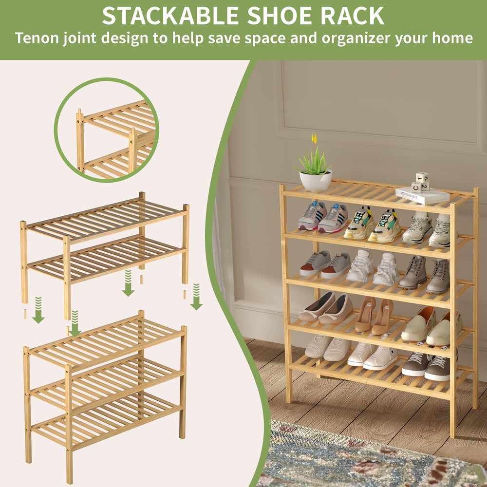 ROMGUAR CRAFT estantería en entrada con varios pares de zapatos organizados