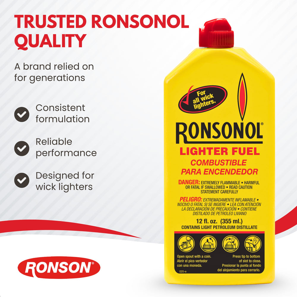 Ronson two bottles stacked indicating backup supply and convenience