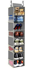 roomtalk vista frontal del organizador colgante mostrando 8 estantes, optimiza espacio