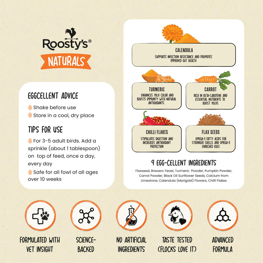 Roosty's huevo abierto con yema intensa que sugiere mejor apariencia