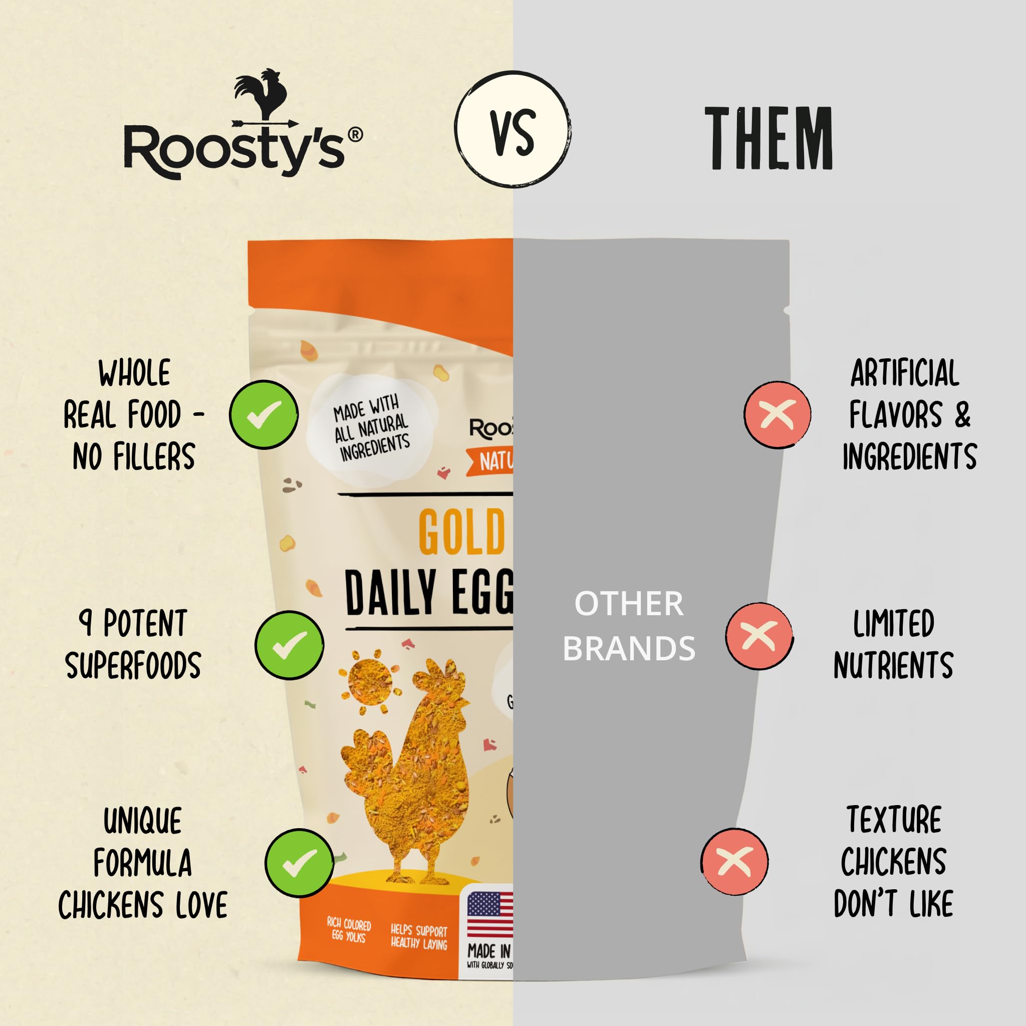 Roosty's ingredientes naturales caléndula y cúrcuma destacando calidad