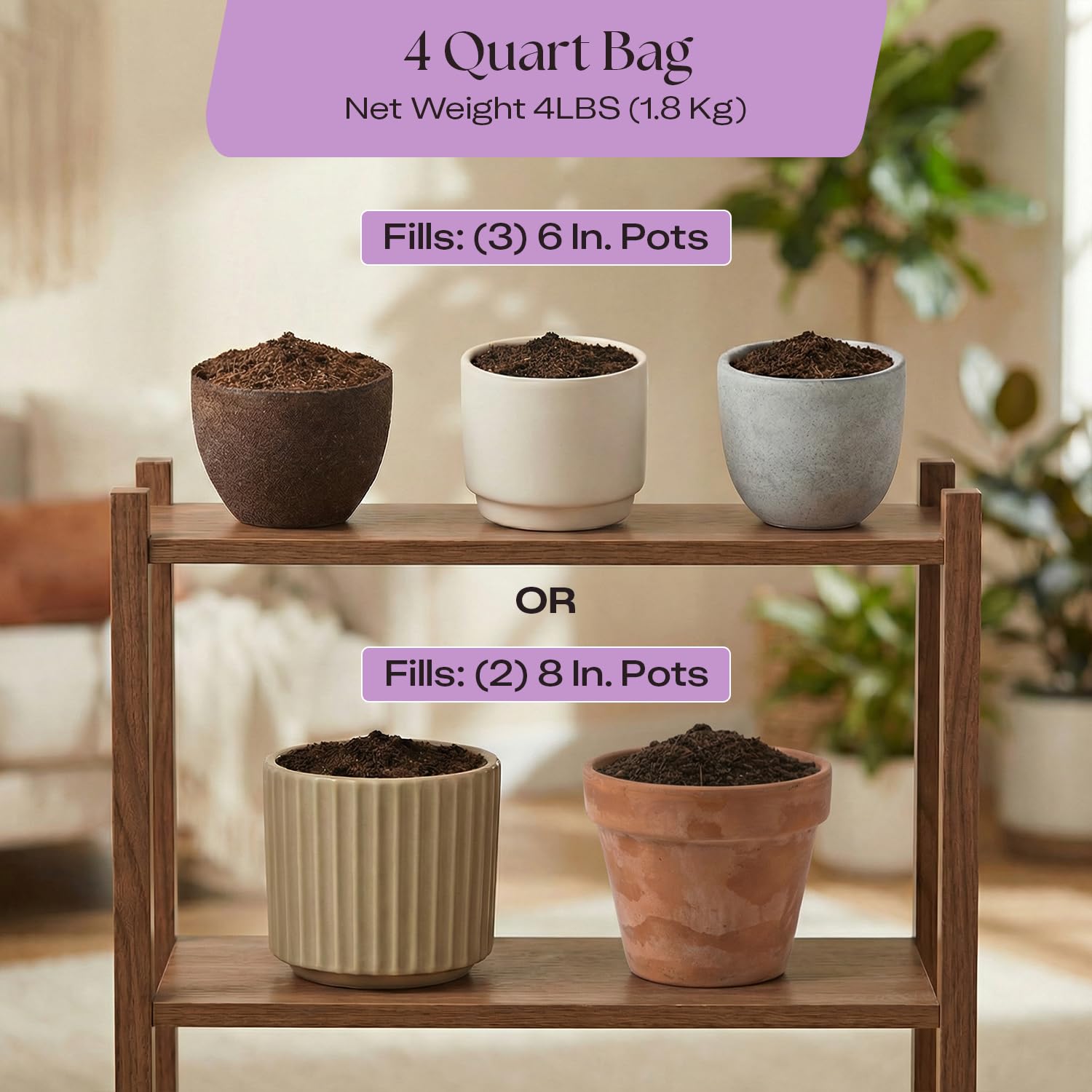 Rosy Soil bolsa resellable conservando mezcla fresca entre usos