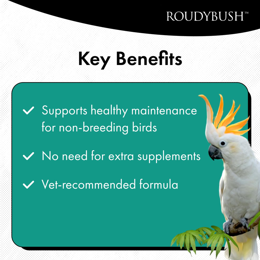 RoudyBush pellets servidos en comedero que facilitan alimentación ordenada