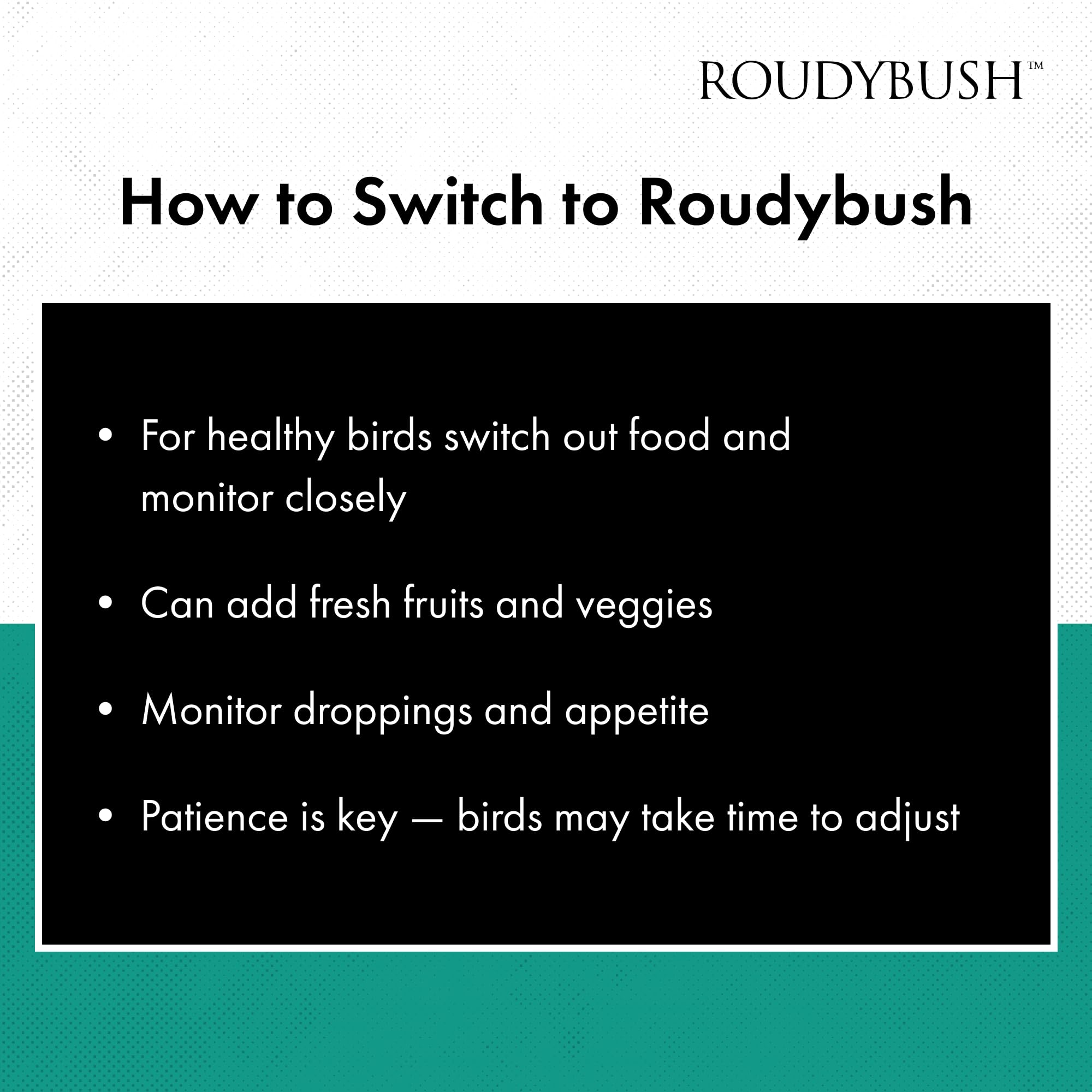RoudyBush saco de 10 libras en estante mostrando almacenamiento práctico