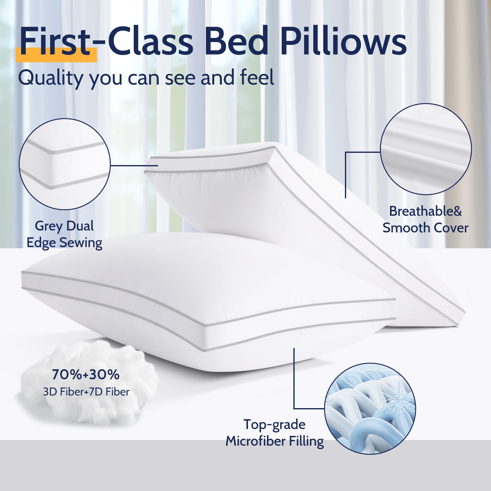 ROUMEA vacuum-packed pillows in shipping showing compact delivery and easy unpacking
