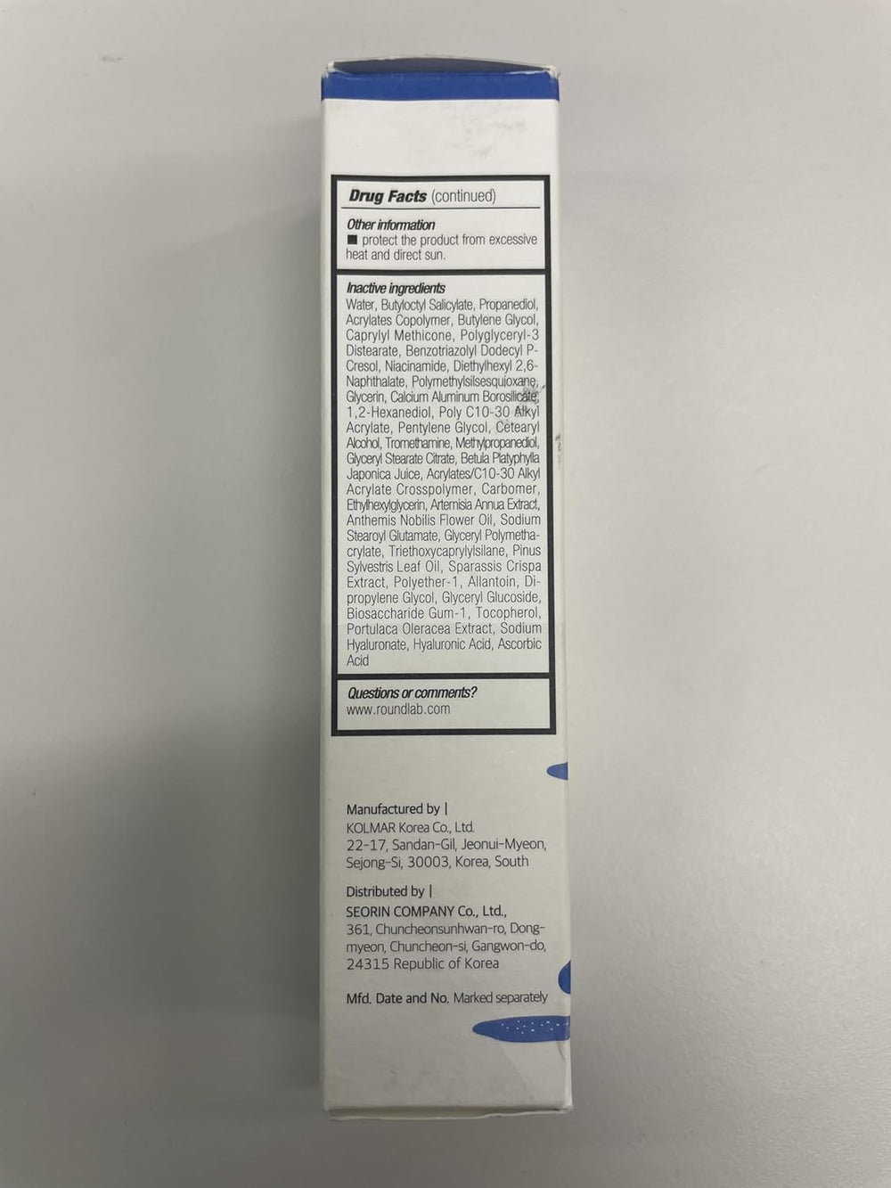 ROUND LAB swatch under makeup illustrating no white cast and makeup-friendly finish