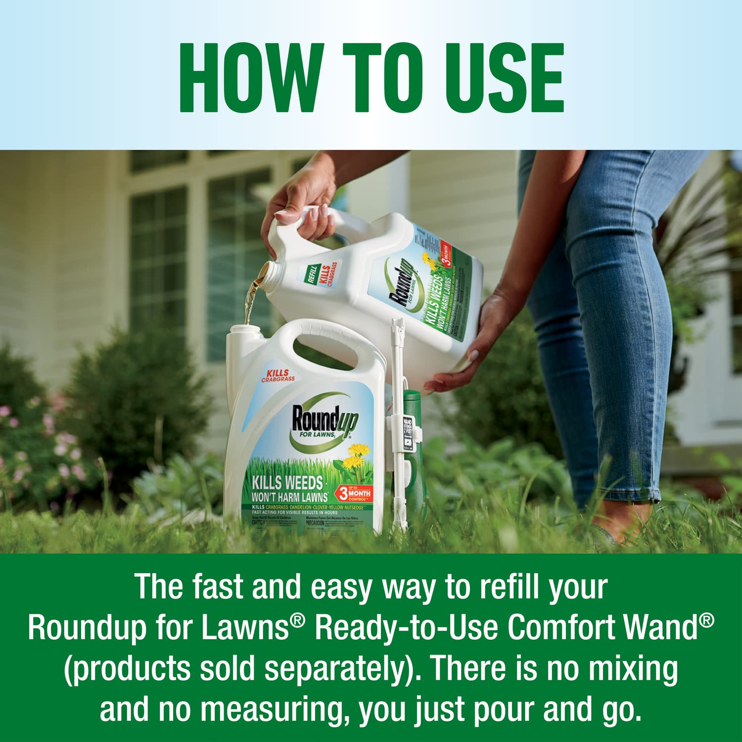 Roundup comparación de tamaño del envase para referencia doméstica
