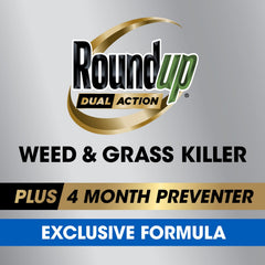 Roundup aplicador rociando grieta en pavimento para control efectivo