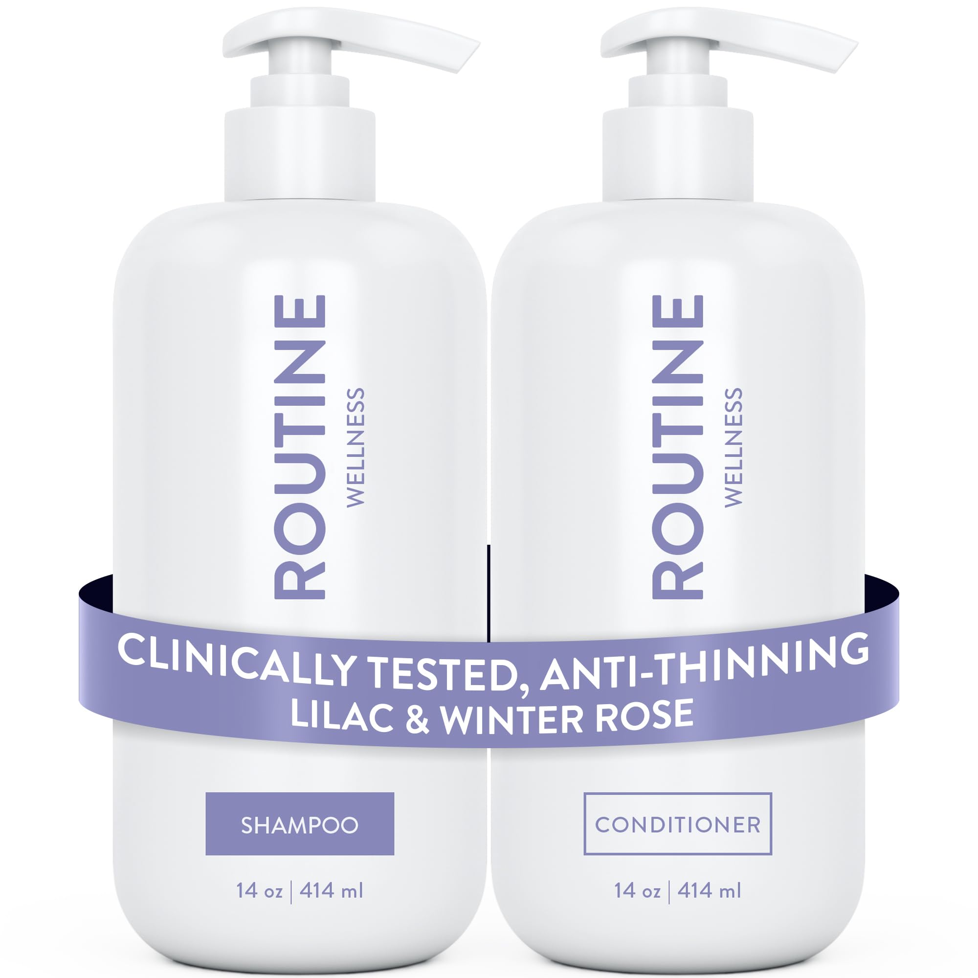 Routine Wellness frontal del envase Lilac & Winter Rose mostrando efecto voluminizador