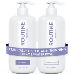 Routine Wellness frontal del envase Lilac & Winter Rose mostrando efecto voluminizador