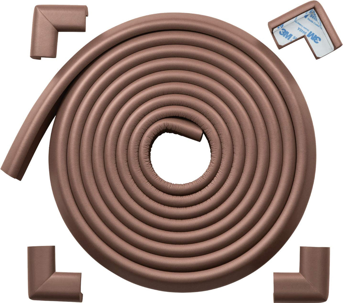 Roving Cove vista frontal del empaque coffee brown y contenido listo para instalar