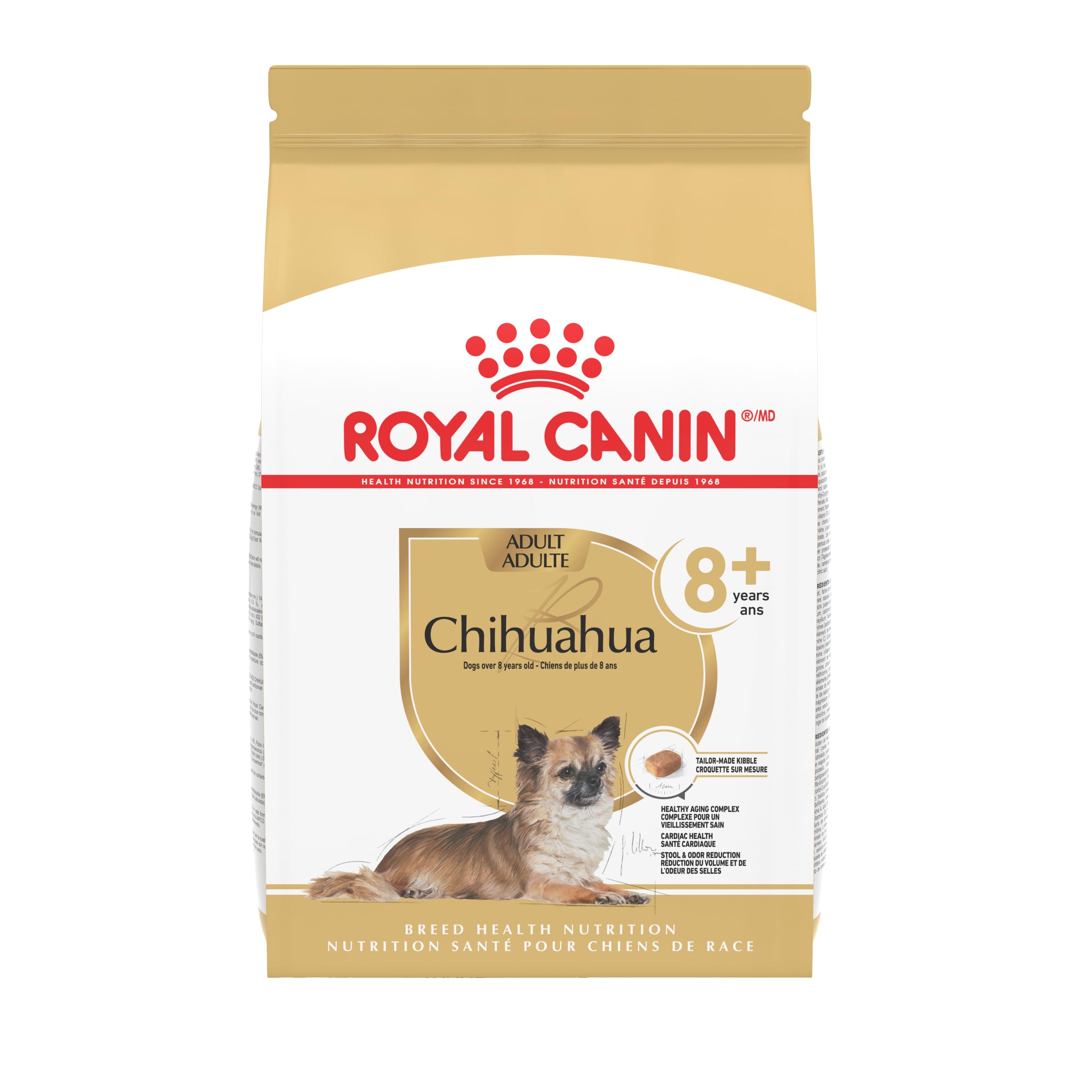ROYAL CANIN bolsa frontal 2.5 lb con diseño y beneficios claros