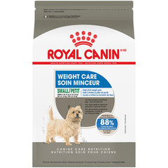 ROYAL CANIN paquete frontal Small Weight Care mostrando formato de 2.5 lb y beneficios