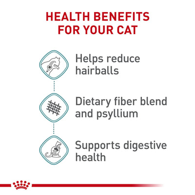 ROYAL CANIN detailed texture view of kibble highlighting fiber blend benefit