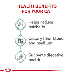 ROYAL CANIN detailed texture view of kibble highlighting fiber blend benefit