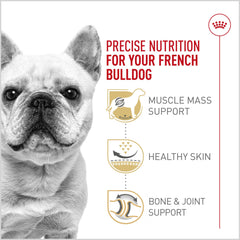 royal canin side view of curved kibble shape aiding short muzzle pickup