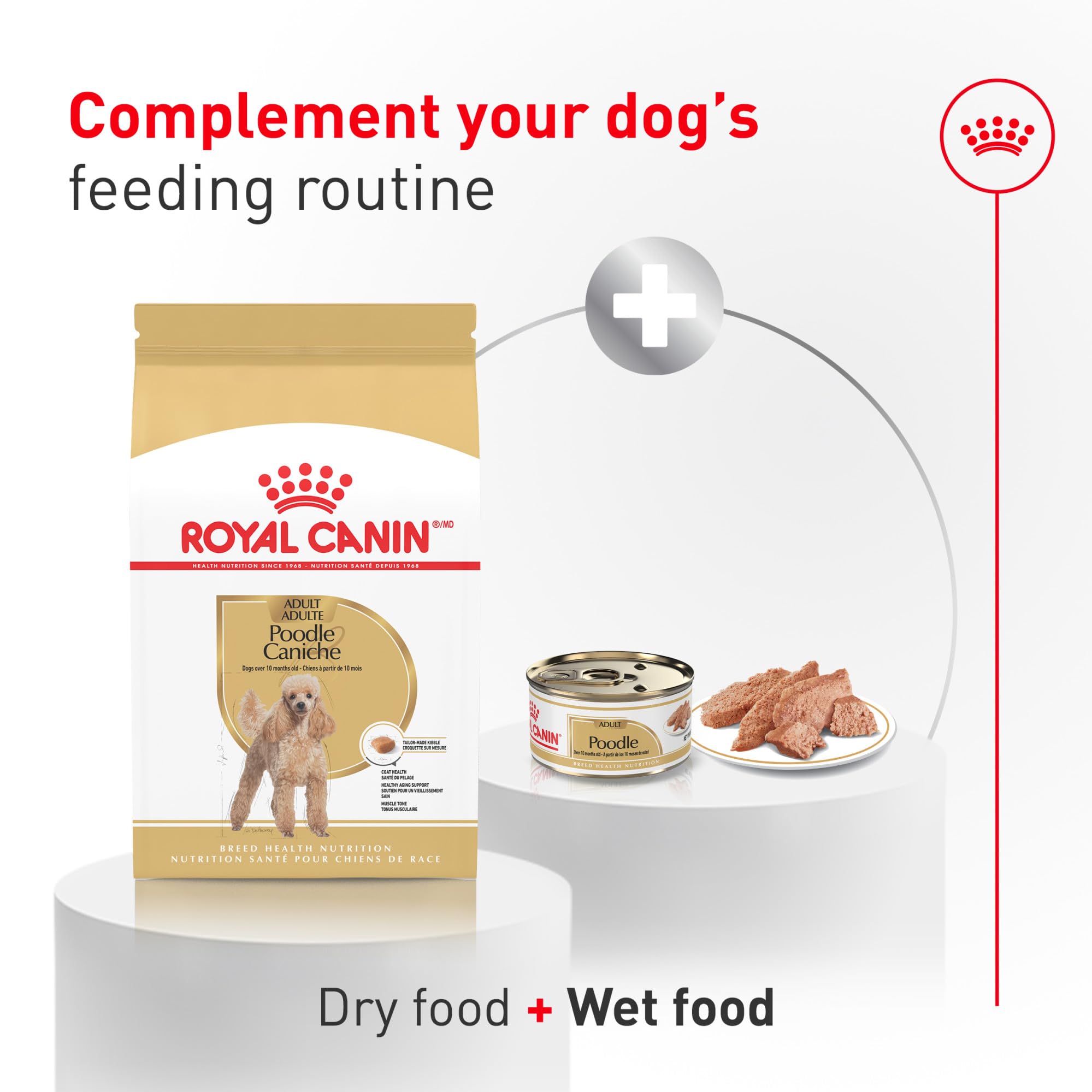 ROYAL CANIN comparación de tamaño de croqueta frente a mano para escala visual