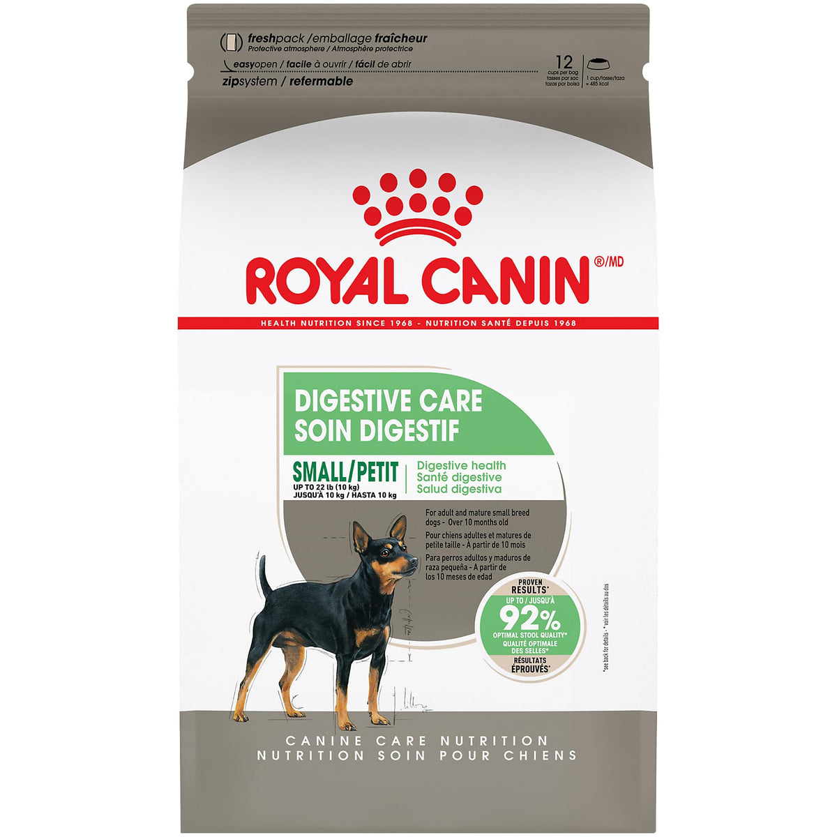 ROYAL CANIN frente del empaque mostrando la fórmula para digestión sensible