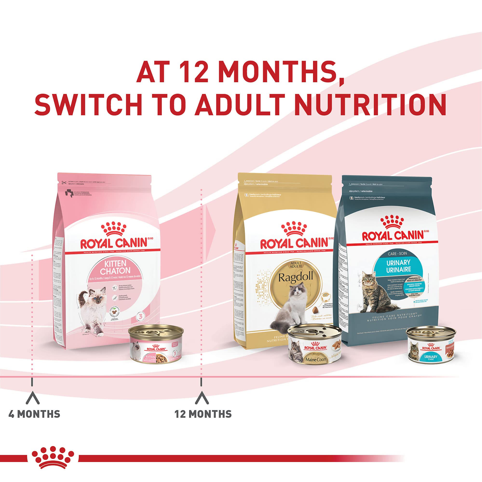 ROYAL CANIN comparación tamaño 3 oz en mano, beneficio: porciones prácticas y controladas
